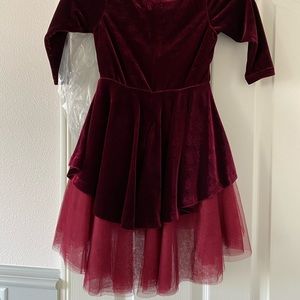 * Joyfolie burgundy velvet and tulle high/low sz 5